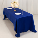 60x126inch royal blue Seamless Lamour Satin Rectangle Tablecloth