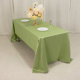 60x126inch sage green Seamless Lamour Satin Rectangle Tablecloth