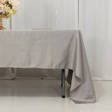 60x126inch silver Seamless Lamour Satin Rectangle Tablecloth