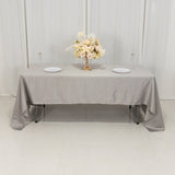 60x126inch silver Seamless Lamour Satin Rectangle Tablecloth