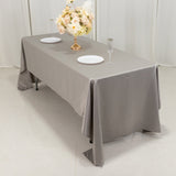 60x126inch silver Seamless Lamour Satin Rectangle Tablecloth