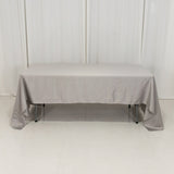 60x126inch silver Seamless Lamour Satin Rectangle Tablecloth