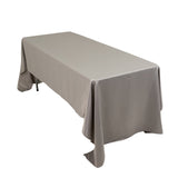 60x126inch silver Seamless Lamour Satin Rectangle Tablecloth