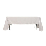 60x126inch White Seamless Lamour Satin Rectangle Tablecloth