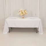 60x126inch White Seamless Lamour Satin Rectangle Tablecloth