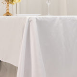 60x126inch White Seamless Lamour Satin Rectangle Tablecloth