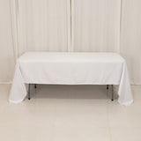 60x126inch White Seamless Lamour Satin Rectangle Tablecloth