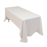 60x126inch White Seamless Lamour Satin Rectangle Tablecloth