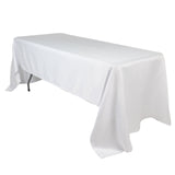 60"x126" White Lamour Satin Rectangle Tablecloth