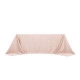 90x132inch Blush Seamless Lamour Satin Rectangle Tablecloth for 6 Foot Table