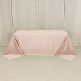 90x132inch Blush Seamless Lamour Satin Rectangle Tablecloth for 6 Foot Table