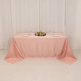 90x132inch dusty rose Seamless Lamour Satin Rectangle Tablecloth for 6 Foot Table