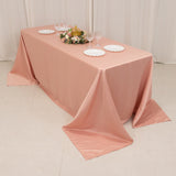 90x132inch dusty rose Seamless Lamour Satin Rectangle Tablecloth for 6 Foot Table