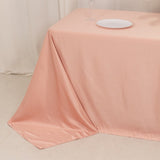 90x132inch dusty rose Seamless Lamour Satin Rectangle Tablecloth for 6 Foot Table