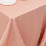 90x132inch dusty rose Seamless Lamour Satin Rectangle Tablecloth for 6 Foot Table