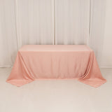 90x132inch dusty rose Seamless Lamour Satin Rectangle Tablecloth for 6 Foot Table