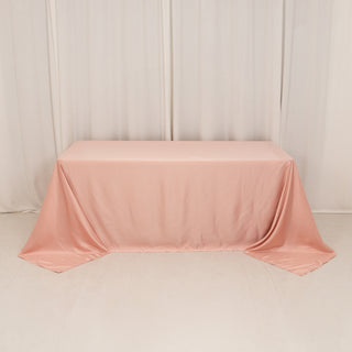 <h3 style="margin-left:0px;"><strong>Luxurious Dusty Rose Lamour Satin Rectangle Tablecloth</strong>