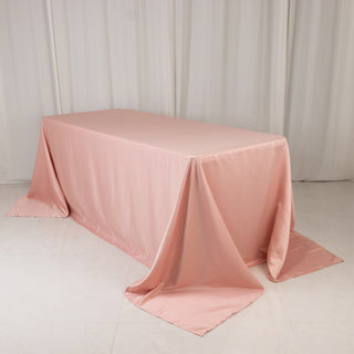 <h3 style="margin-left:0px;"><strong>Luxurious Dusty Rose Lamour Satin Rectangle Tablecloth</strong>