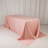 90x132inch dusty rose Seamless Lamour Satin Rectangle Tablecloth for 6 Foot Table