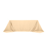 90x132inch beige Seamless Lamour Satin Rectangle Tablecloth for 6 Foot Table