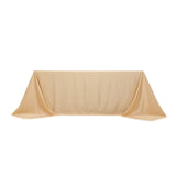 90x132inch beige Seamless Lamour Satin Rectangle Tablecloth for 6 Foot Table