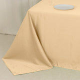 90x132inch beige Seamless Lamour Satin Rectangle Tablecloth for 6 Foot Table