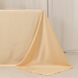 90x132inch beige Seamless Lamour Satin Rectangle Tablecloth for 6 Foot Table