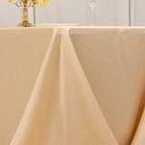 90x132inch beige Seamless Lamour Satin Rectangle Tablecloth for 6 Foot Table