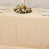 90x132inch beige Seamless Lamour Satin Rectangle Tablecloth for 6 Foot Table