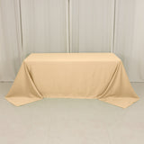 90x132inch beige Seamless Lamour Satin Rectangle Tablecloth for 6 Foot Table