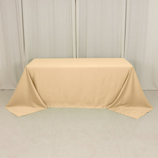 <h3 style="margin-left:0px;"><strong>Luxurious Beige Lamour Satin Rectangle Tablecloth</strong>