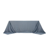 90x132inch Dusty Blue Seamless Lamour Satin Rectangle Tablecloth for 6 Foot Table