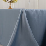 90x132inch Dusty Blue Seamless Lamour Satin Rectangle Tablecloth for 6 Foot Table