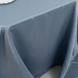 90x132inch Dusty Blue Seamless Lamour Satin Rectangle Tablecloth for 6 Foot Table