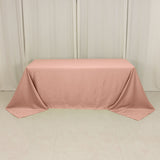 90x132inch dusty rose Seamless Lamour Satin Rectangle Tablecloth for 6 Foot Table