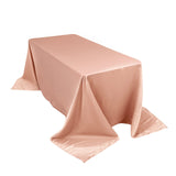 90x132inch dusty rose Seamless Lamour Satin Rectangle Tablecloth for 6 Foot Table