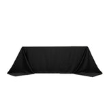 90x132inch Black Seamless Lamour Satin Rectangle Tablecloth for 6 Foot Table