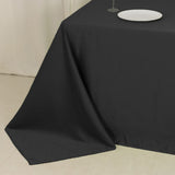 90x132inch Black Seamless Lamour Satin Rectangle Tablecloth for 6 Foot Table