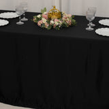 90x132inch Black Seamless Lamour Satin Rectangle Tablecloth for 6 Foot Table