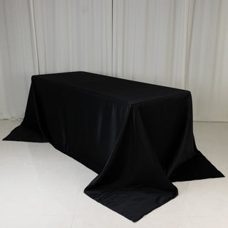 <h3 style="margin-left:0px;"><strong>Luxurious Black Lamour Satin Rectangle Tablecloth</strong>