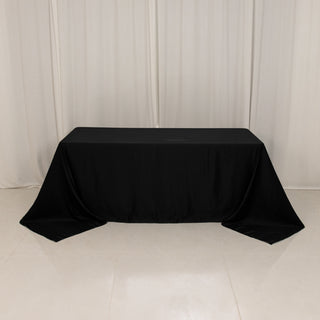 <h3 style="margin-left:0px;"><strong>Luxurious Black Lamour Satin Rectangle Tablecloth</strong>