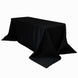 90x132inch Black Seamless Lamour Satin Rectangle Tablecloth for 6 Foot Table