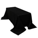 90x132inch Black Seamless Lamour Satin Rectangle Tablecloth for 6 Foot Table