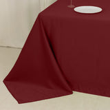 90x132inch Burgundy Seamless Lamour Satin Rectangle Tablecloth for 6 Foot Table