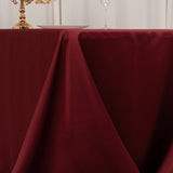 90x132inch Burgundy Seamless Lamour Satin Rectangle Tablecloth for 6 Foot Table