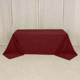 90x132inch Burgundy Seamless Lamour Satin Rectangle Tablecloth for 6 Foot Table