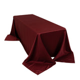 90x132inch Burgundy Seamless Lamour Satin Rectangle Tablecloth for 6 Foot Table