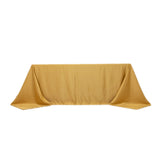 90x132inch Champagne Seamless Lamour Satin Rectangle Tablecloth for 6 Foot Table