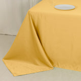 90x132inch Champagne Seamless Lamour Satin Rectangle Tablecloth for 6 Foot Table