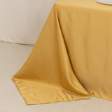 90x132inch Champagne Seamless Lamour Satin Rectangle Tablecloth for 6 Foot Table